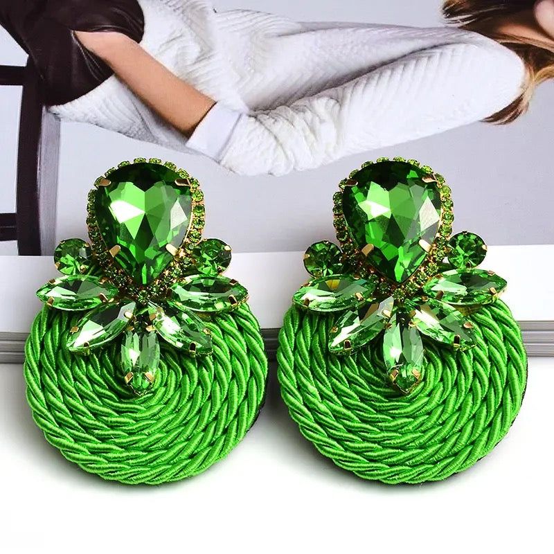 Teardrop Rhinestone Statement Earrings